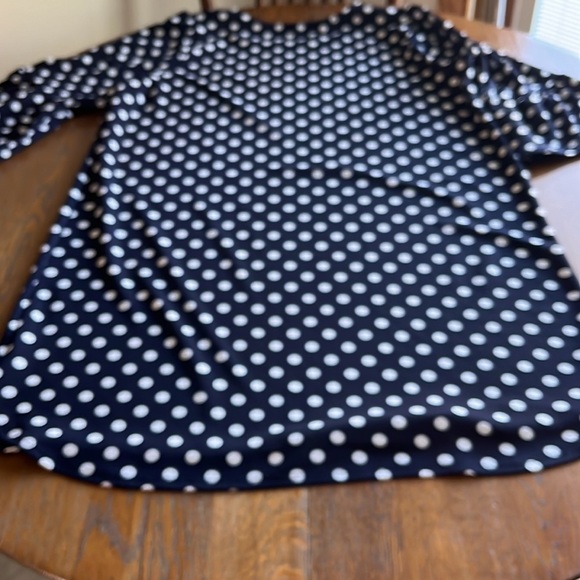 Green Envelope Los Angeles dress size 2X navy white polka dot flutter sleeve - Picture 13 of 13